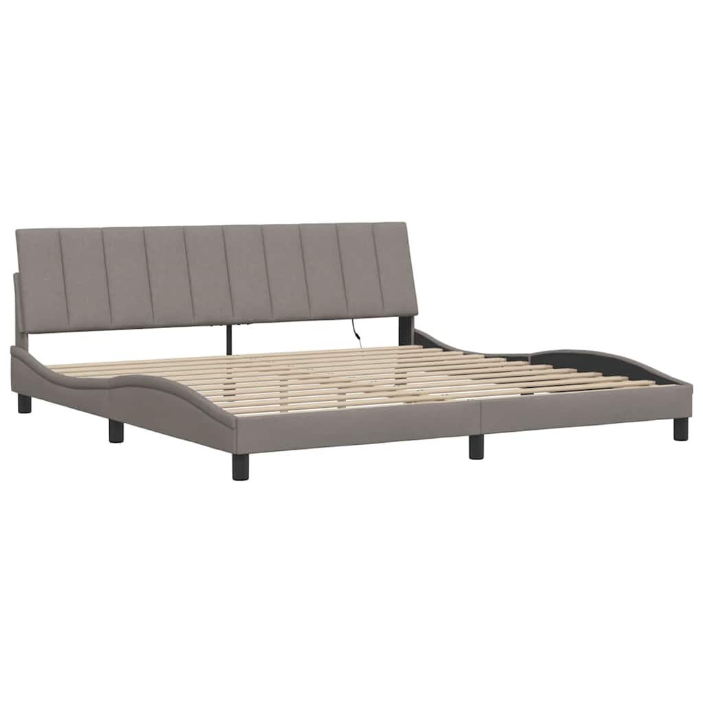 vidaXL Rama łóżka bez materaca, Hanko, taupe, 200x200 cm, obita tkaniną