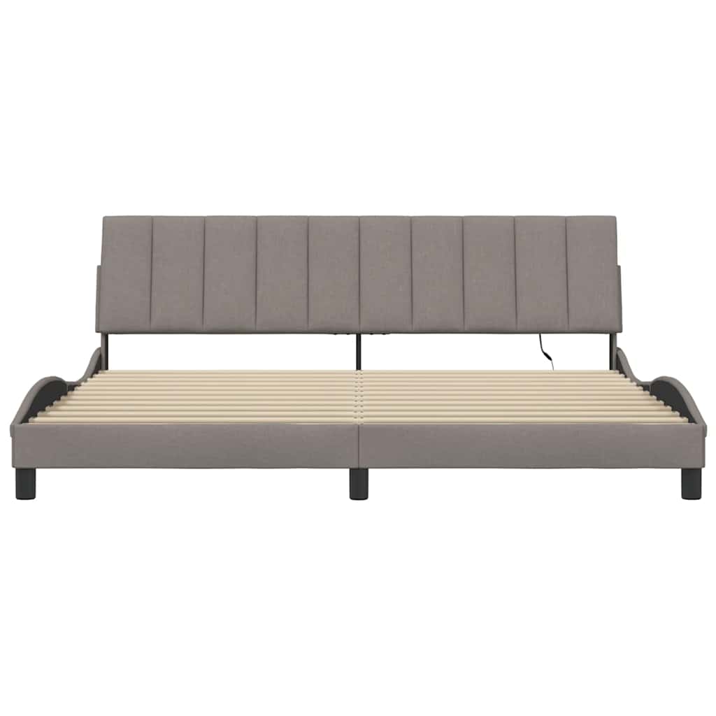 vidaXL Rama łóżka bez materaca, Hanko, taupe, 200x200 cm, obita tkaniną