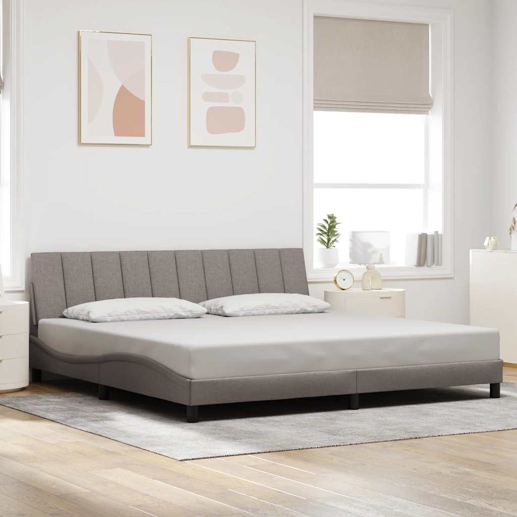 vidaXL Rama łóżka bez materaca, Hanko, taupe, 200x200 cm, obita tkaniną