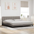 vidaXL Rama łóżka bez materaca, Hanko, taupe, 200x200 cm, obita tkaniną