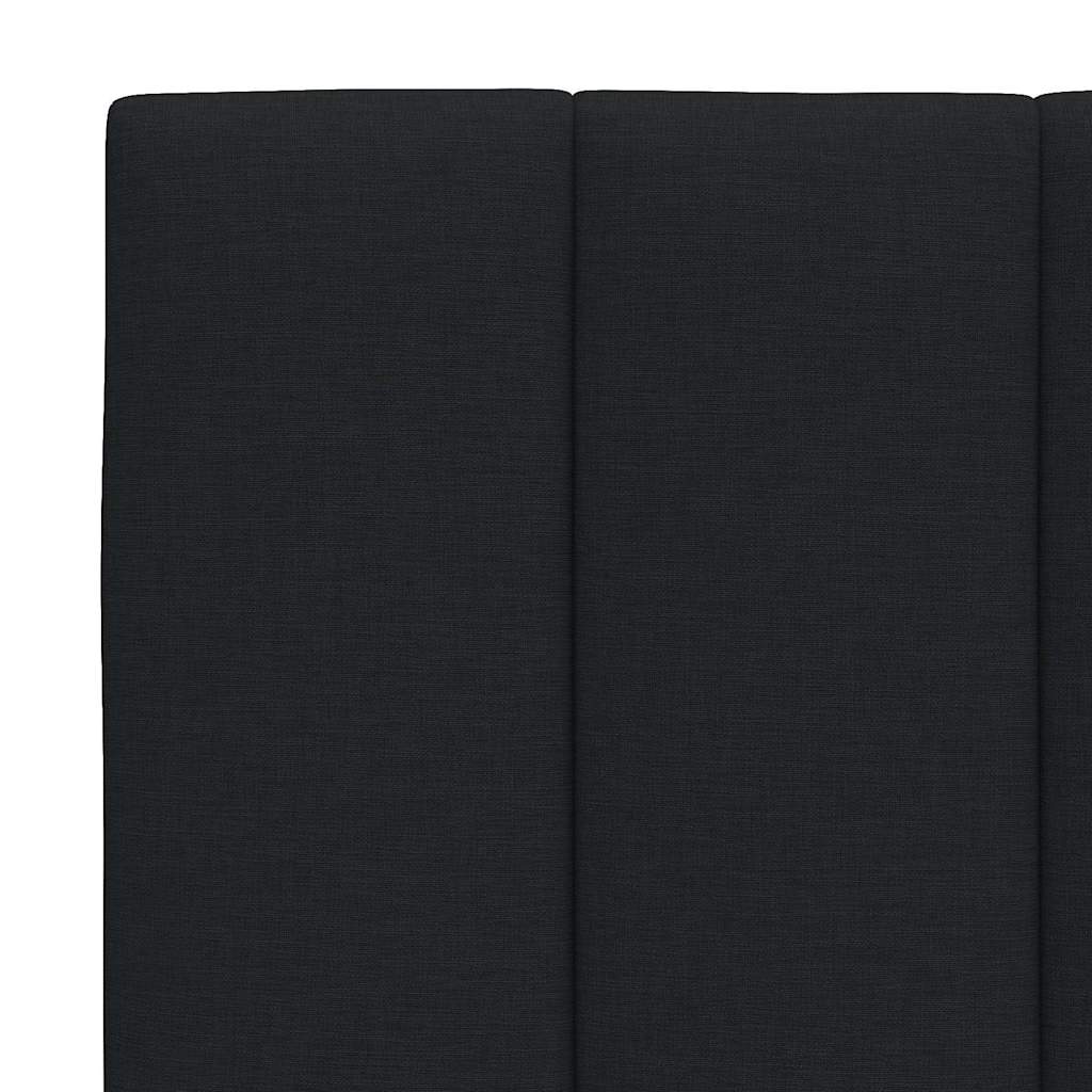 vidaXL Łóżko z materacem, Hanko, czarne, 100x200 cm, obite tkaniną