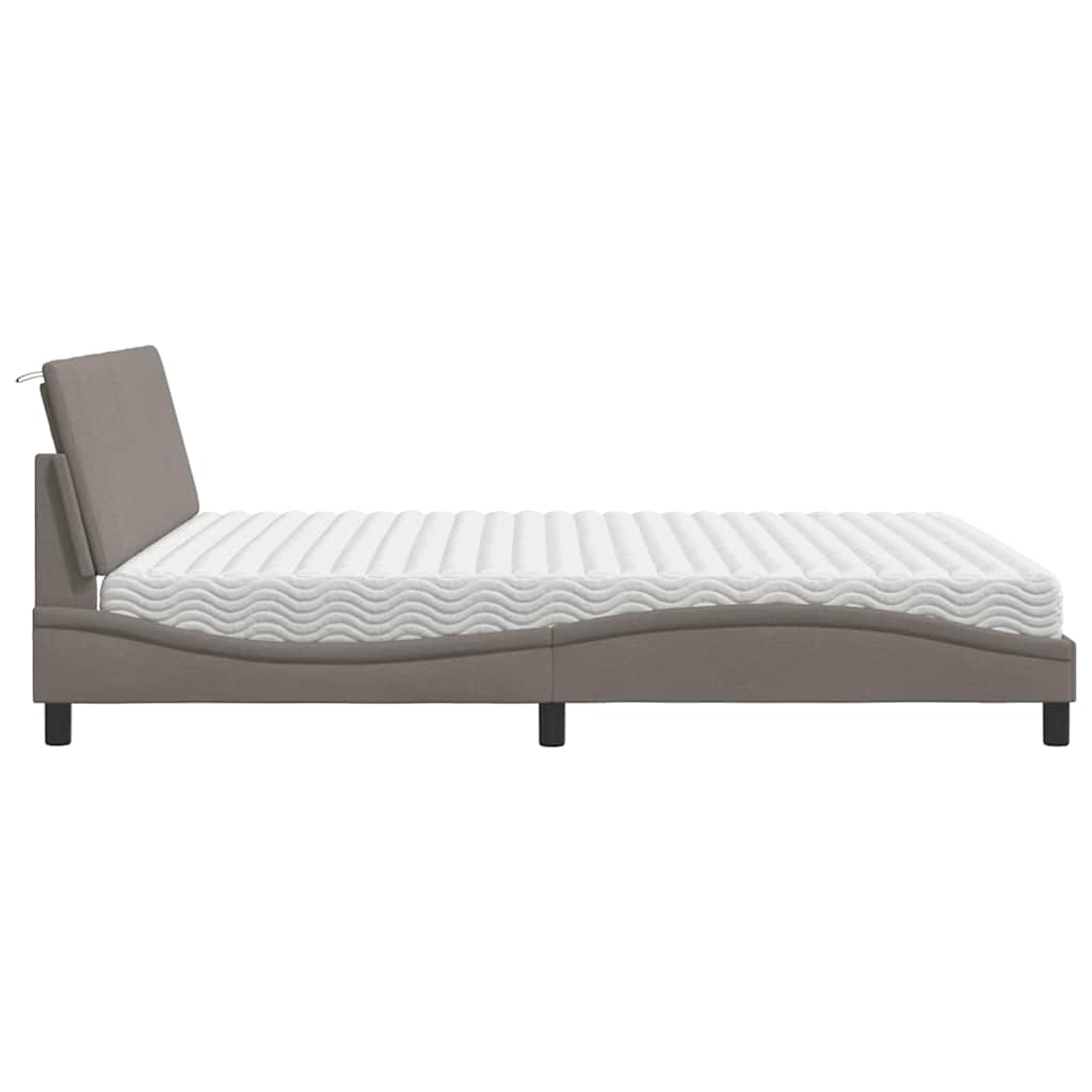 vidaXL Łóżko z materacem, Hanko, taupe, 180x200 cm, tkanina