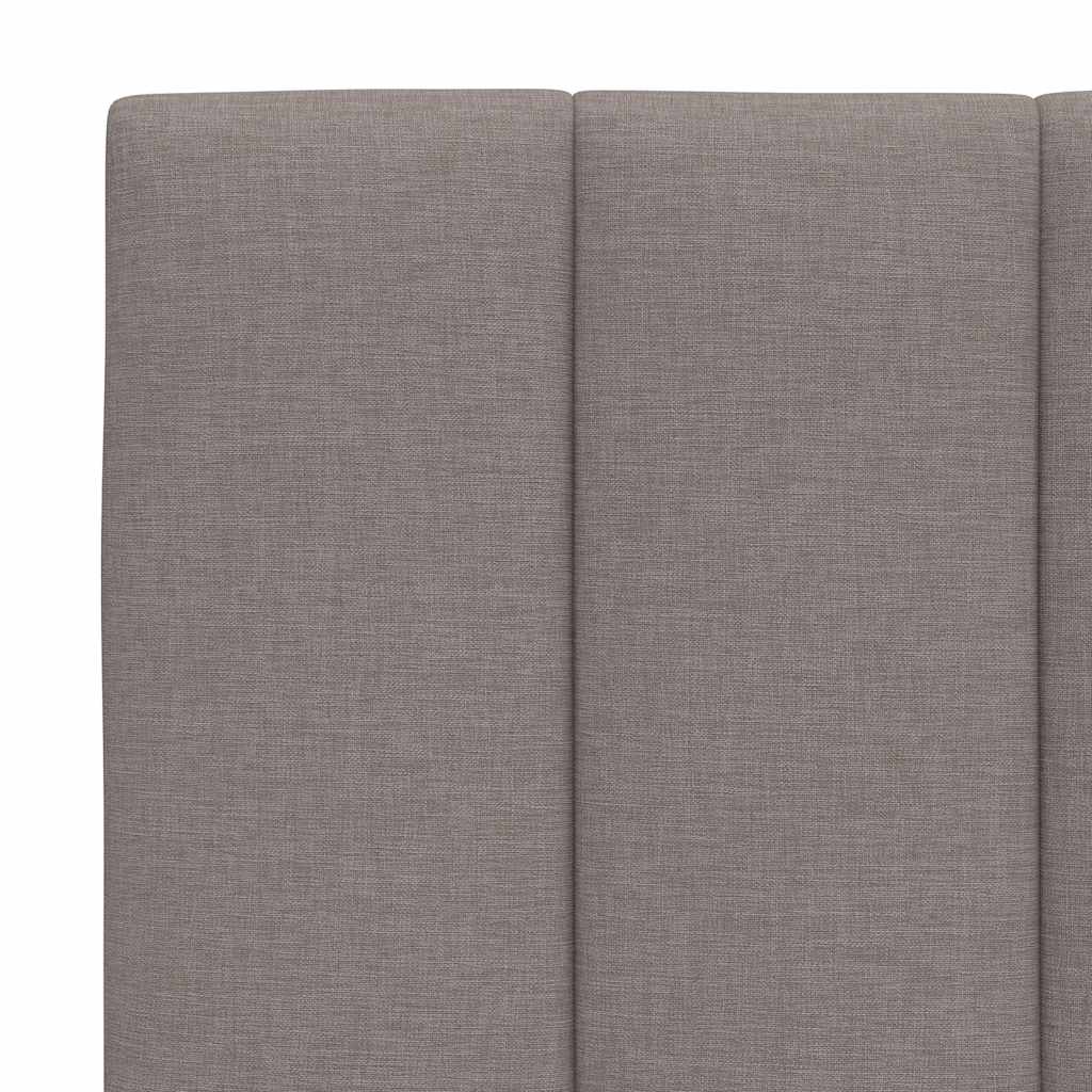 vidaXL Łóżko z materacem, Hanko, taupe, 200x200 cm, obite tkaniną