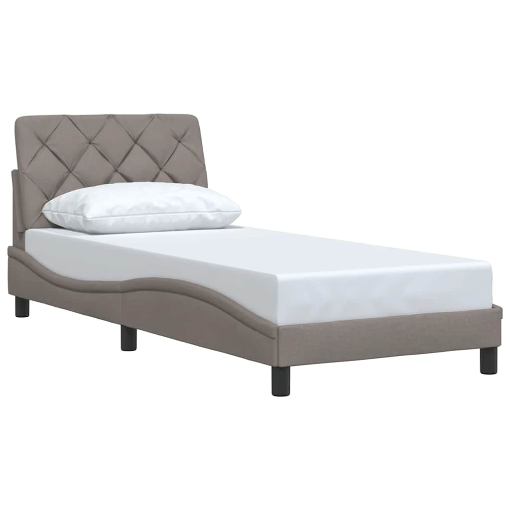 vidaXL Rama łóżka bez materaca Taupe 80x200 cm Tkanina