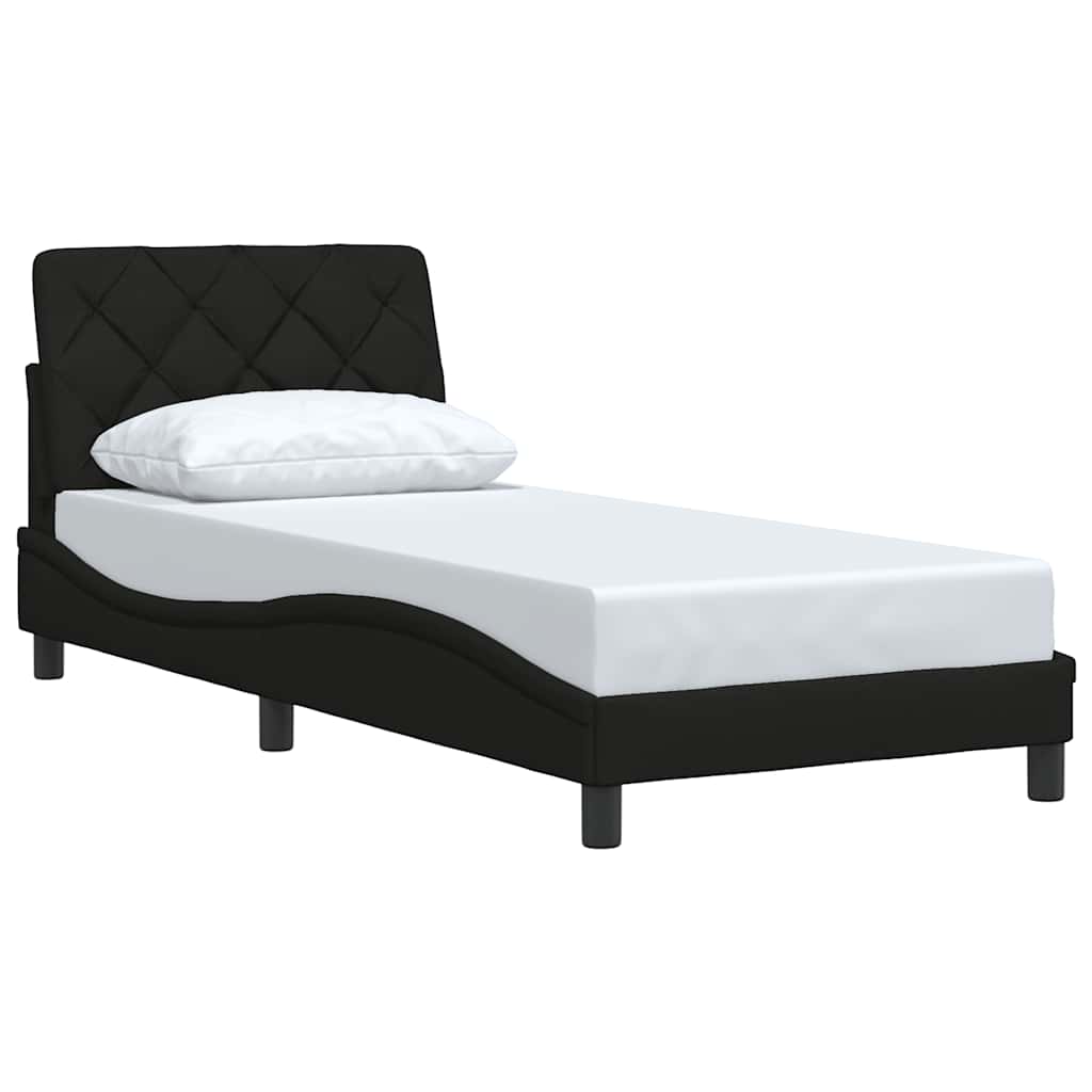 vidaXL Rama łóżka bez materaca Czarna 90x190 cm Tkanina