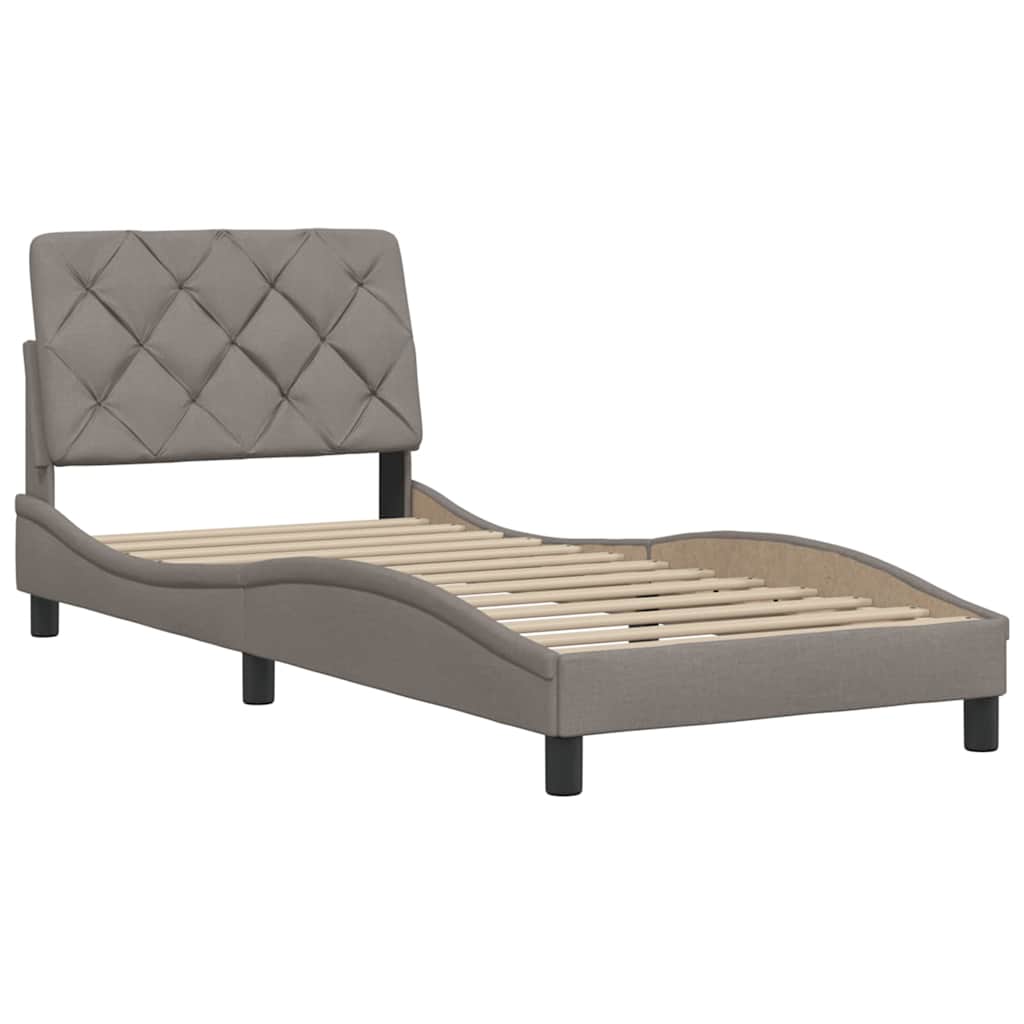 vidaXL Rama łóżka bez materaca Taupe 90x190 cm Tkanina