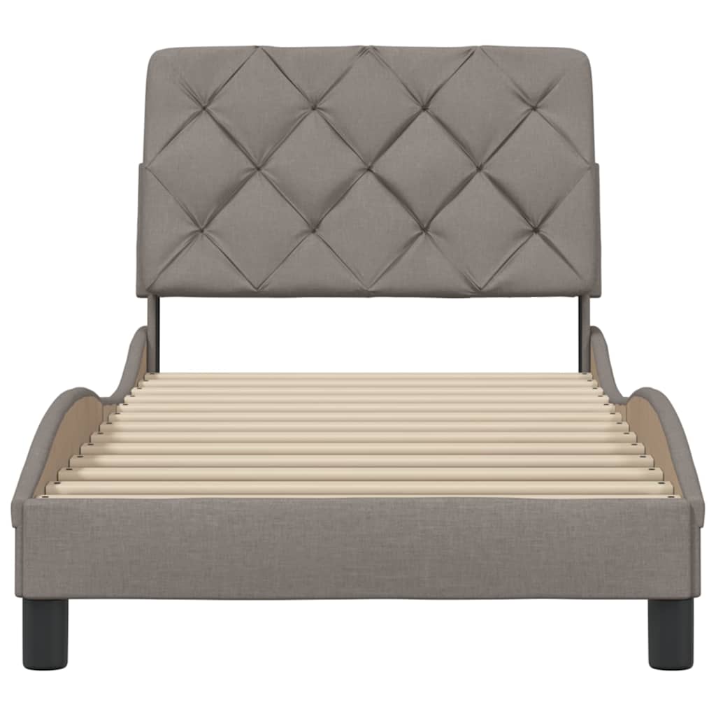 vidaXL Rama łóżka bez materaca Taupe 90x190 cm Tkanina