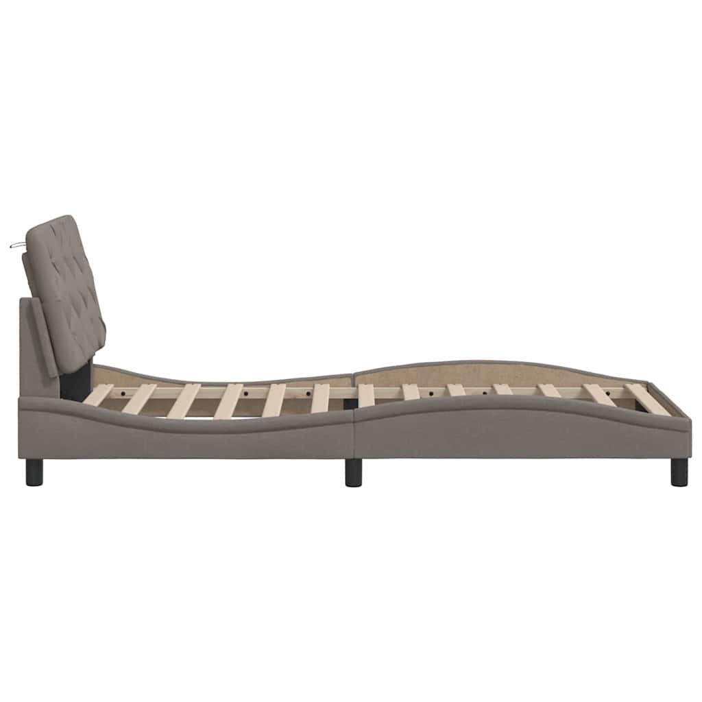vidaXL Rama łóżka bez materaca Taupe 90x190 cm Tkanina