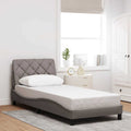 vidaXL Rama łóżka bez materaca Taupe 90x190 cm Tkanina
