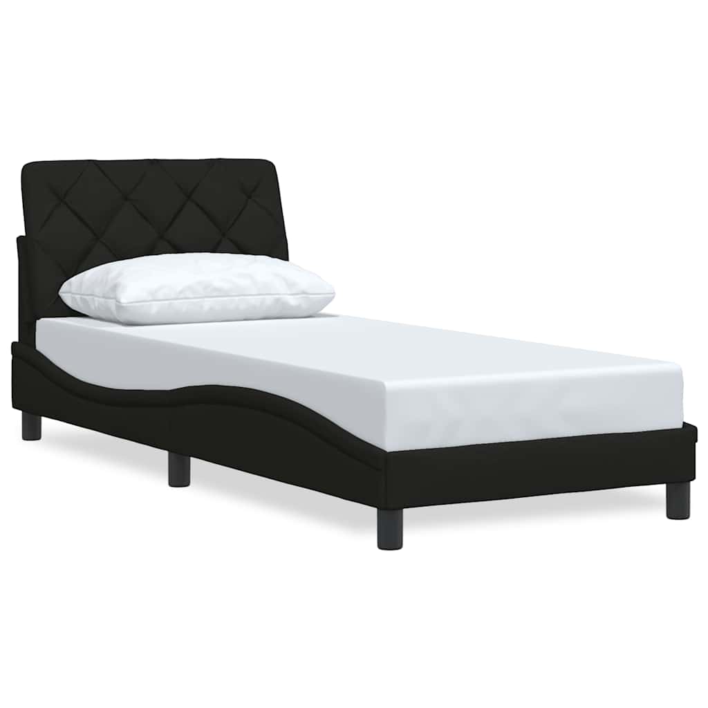 vidaXL Rama łóżka bez materaca Czarna 90x200 cm Tkanina