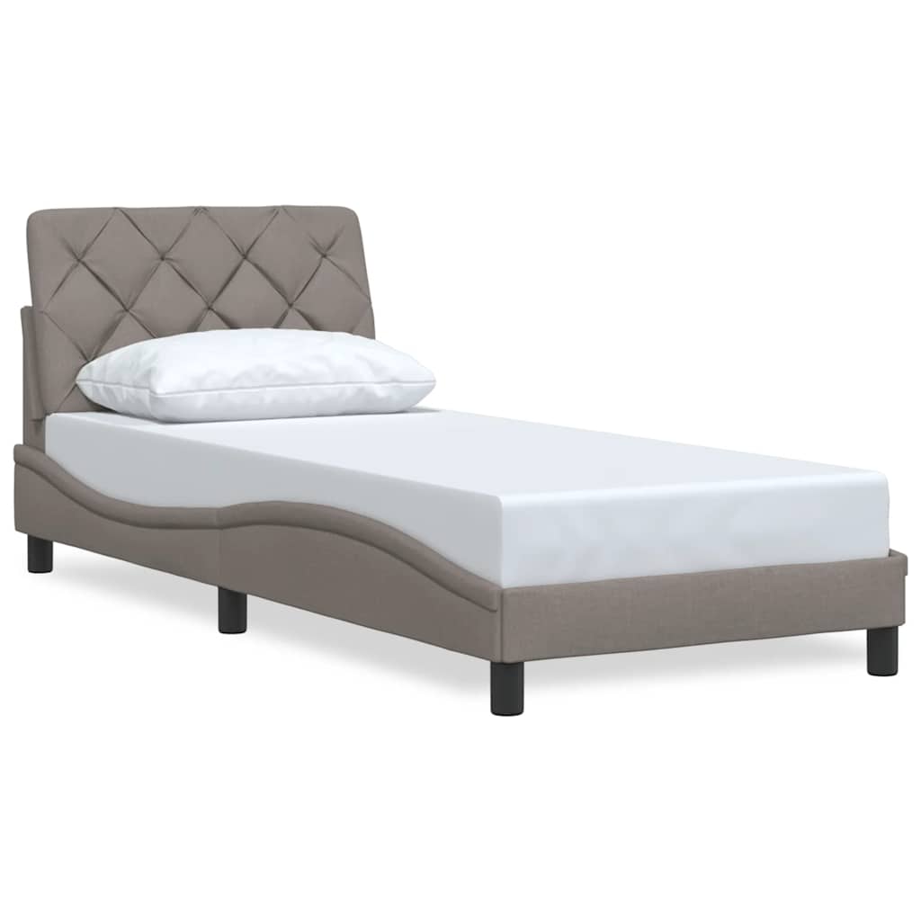 vidaXL Rama łóżka bez materaca Taupe 90x200 cm Tkanina