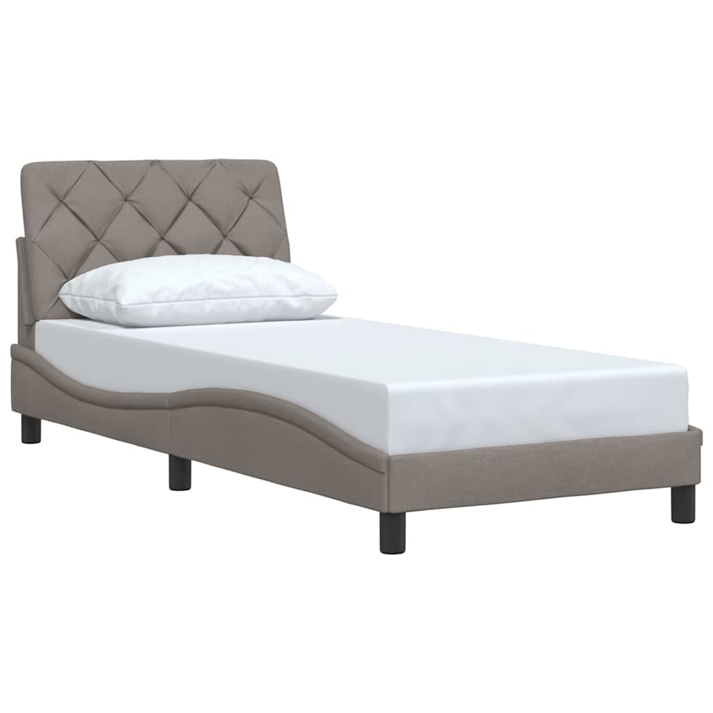 vidaXL Rama łóżka bez materaca Taupe 90x200 cm Tkanina