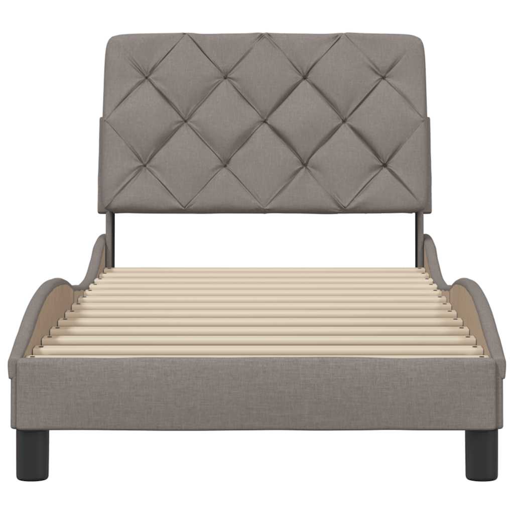vidaXL Rama łóżka bez materaca Taupe 90x200 cm Tkanina