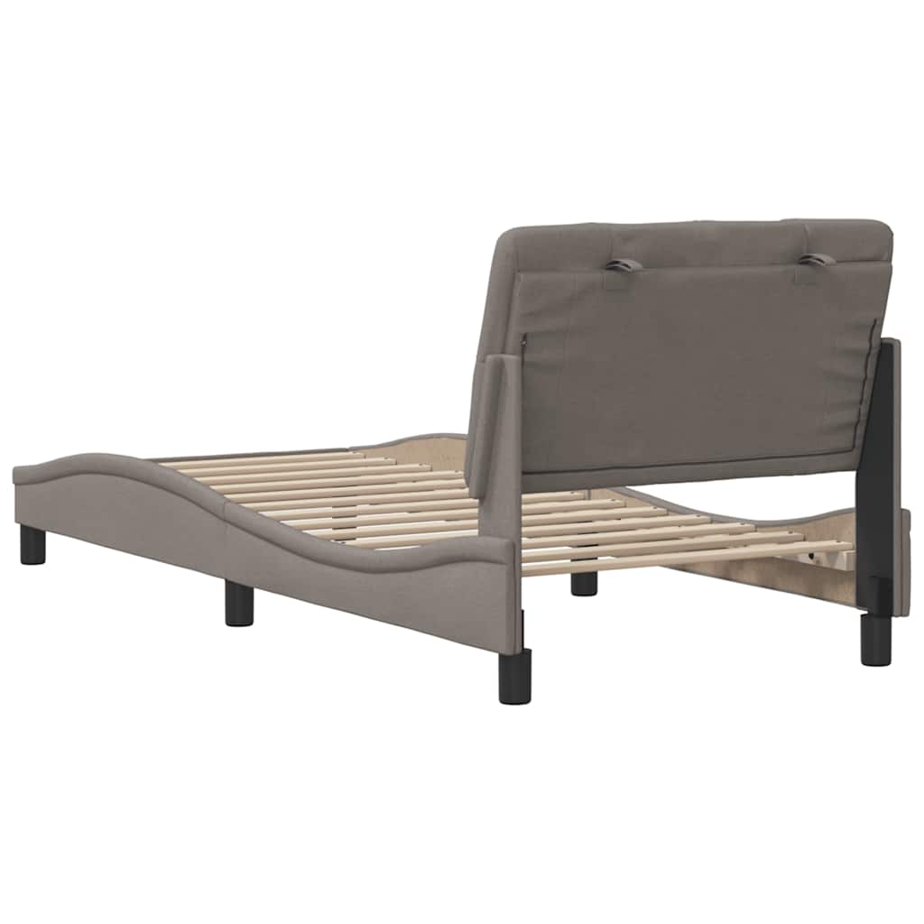 vidaXL Rama łóżka bez materaca Taupe 90x200 cm Tkanina