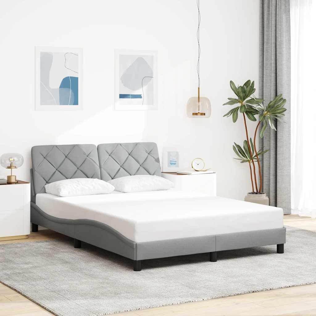 vidaXL Rama łóżka bez materaca, jasnoszara, 120x200 cm, obita tkaniną