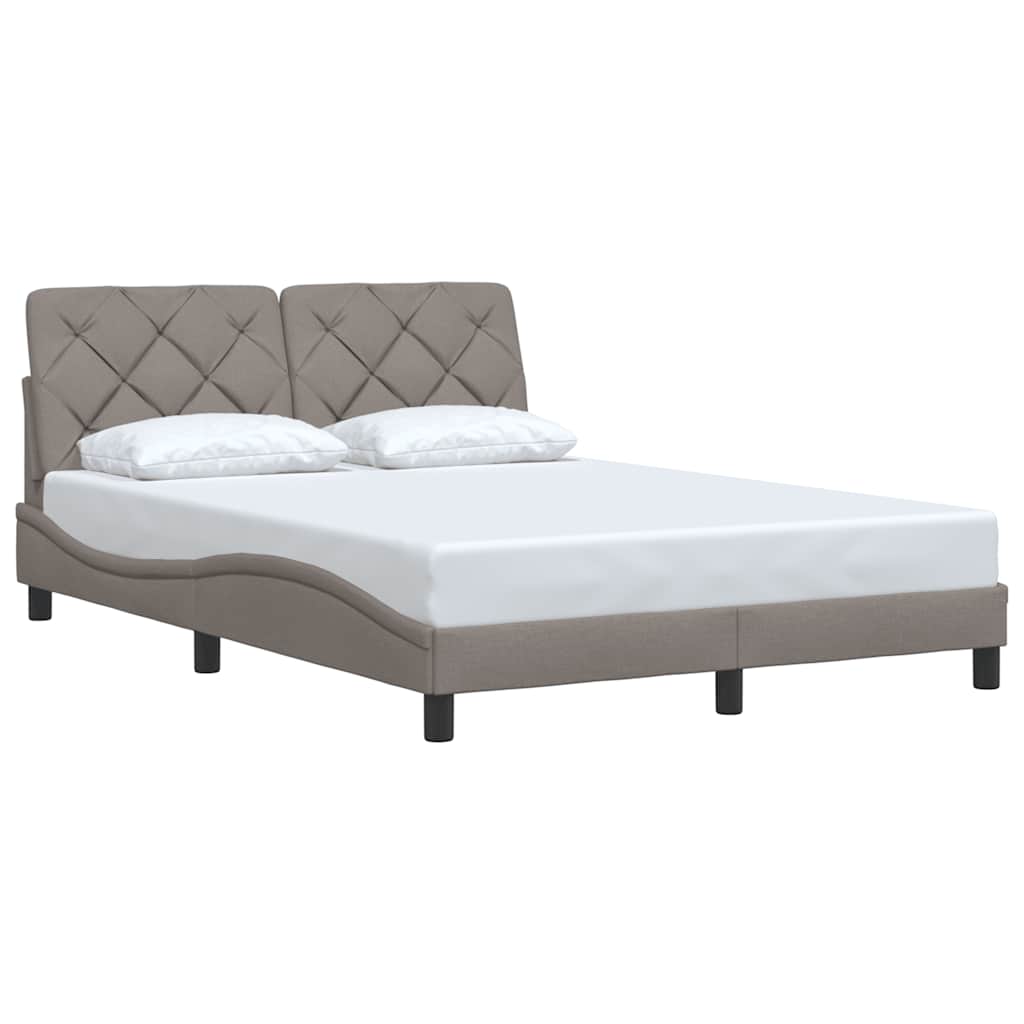 vidaXL Rama łóżka bez materaca, taupe, 120x200 cm, obita tkaniną