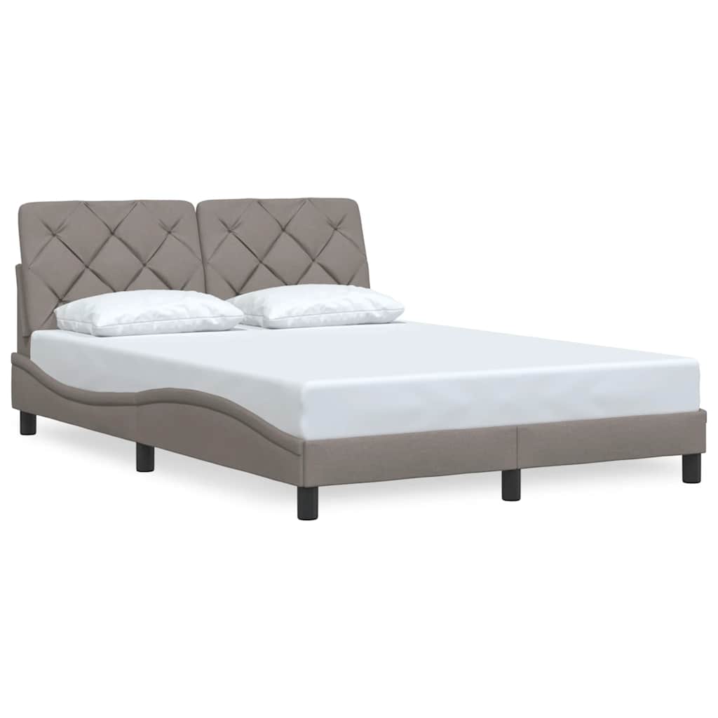 vidaXL Rama łóżka bez materaca, taupe, 120x200 cm, obita tkaniną
