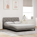 vidaXL Rama łóżka bez materaca, taupe, 120x200 cm, obita tkaniną