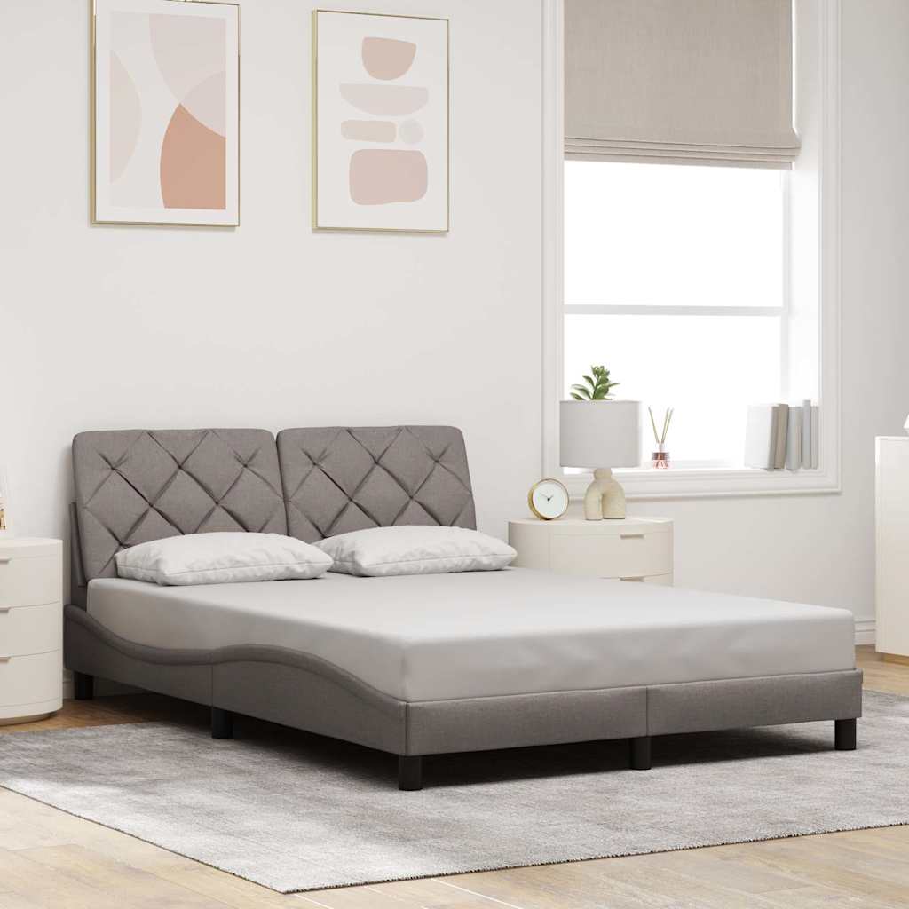 vidaXL Rama łóżka bez materaca, taupe, 120x200 cm, obita tkaniną