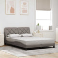 vidaXL Rama łóżka bez materaca, taupe, 140x190 cm, obita tkaniną