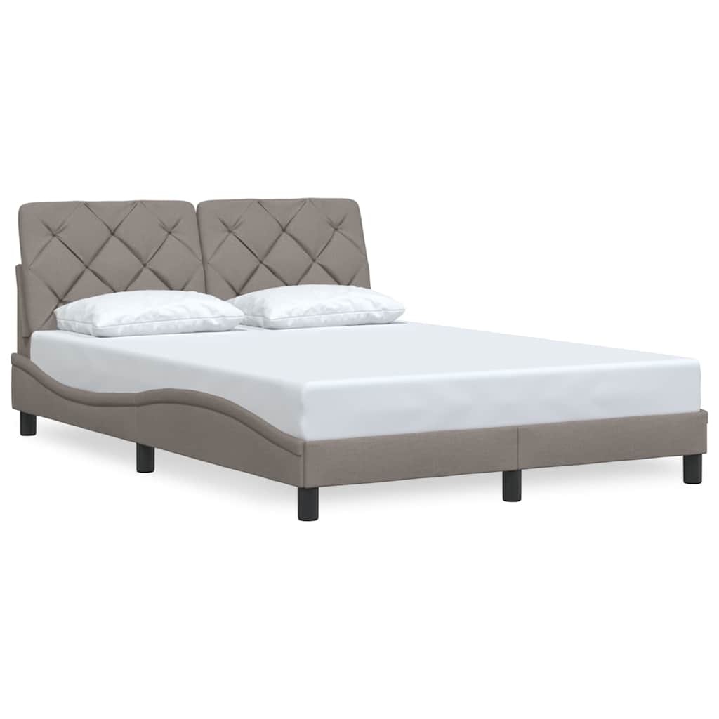 vidaXL Rama łóżka bez materaca, taupe, 140x200 cm, obita tkaniną