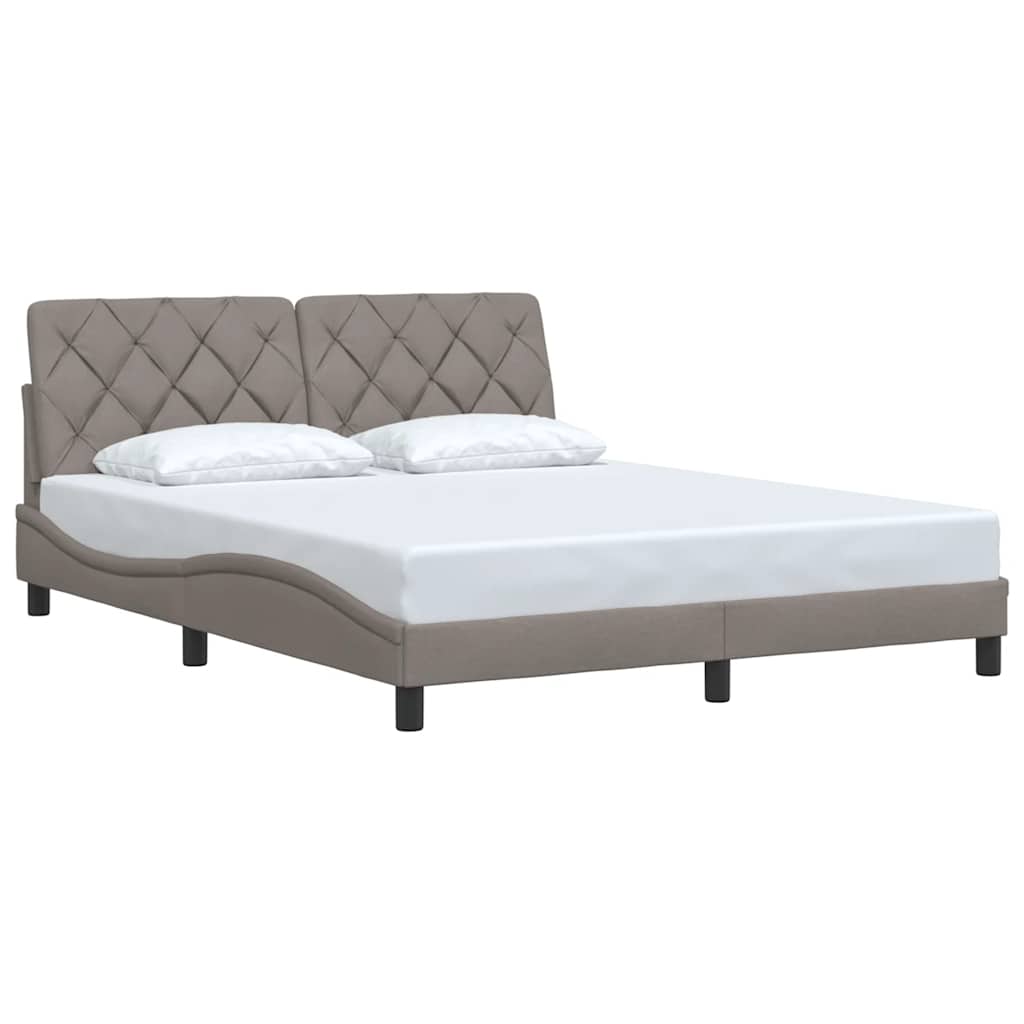 vidaXL Rama łóżka bez materaca, taupe, 160x200 cm, obita tkaniną