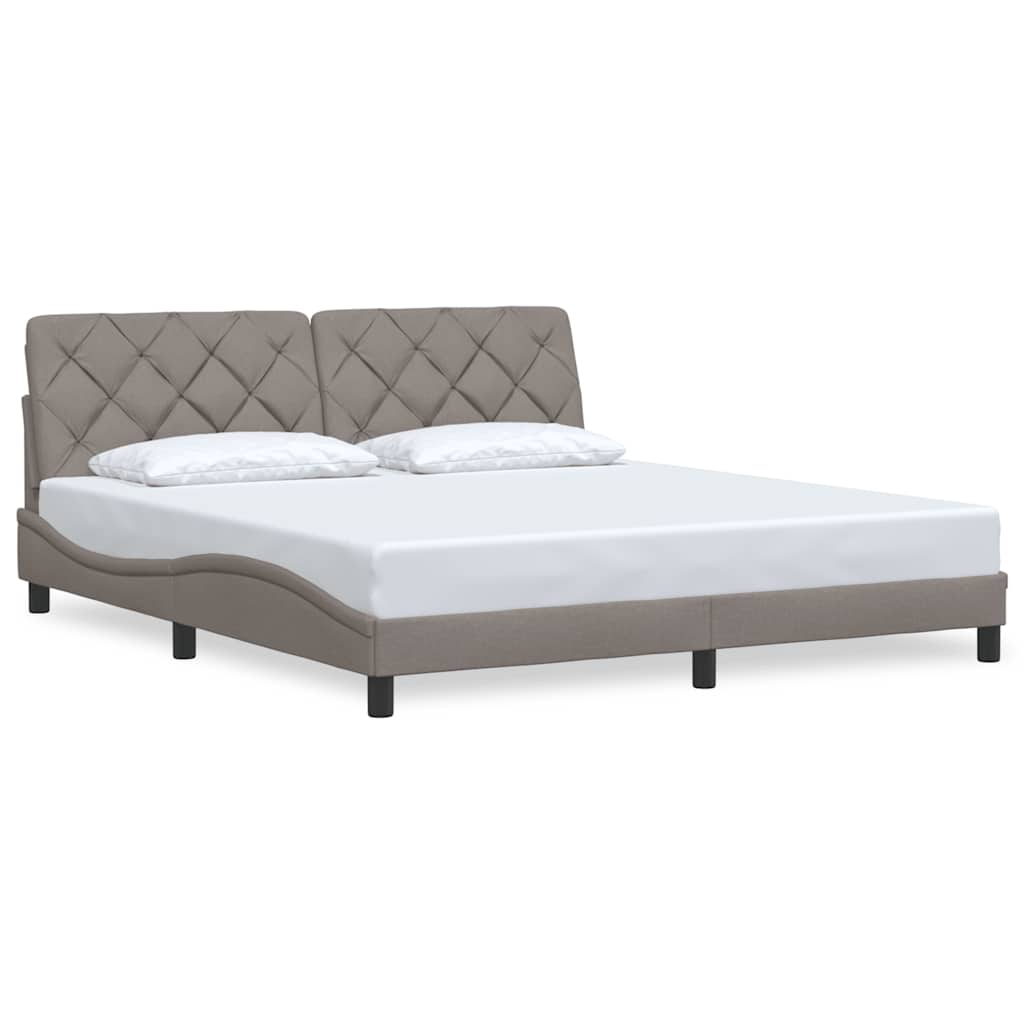 vidaXL Rama łóżka bez materaca, taupe, 180x200 cm, obita tkaniną