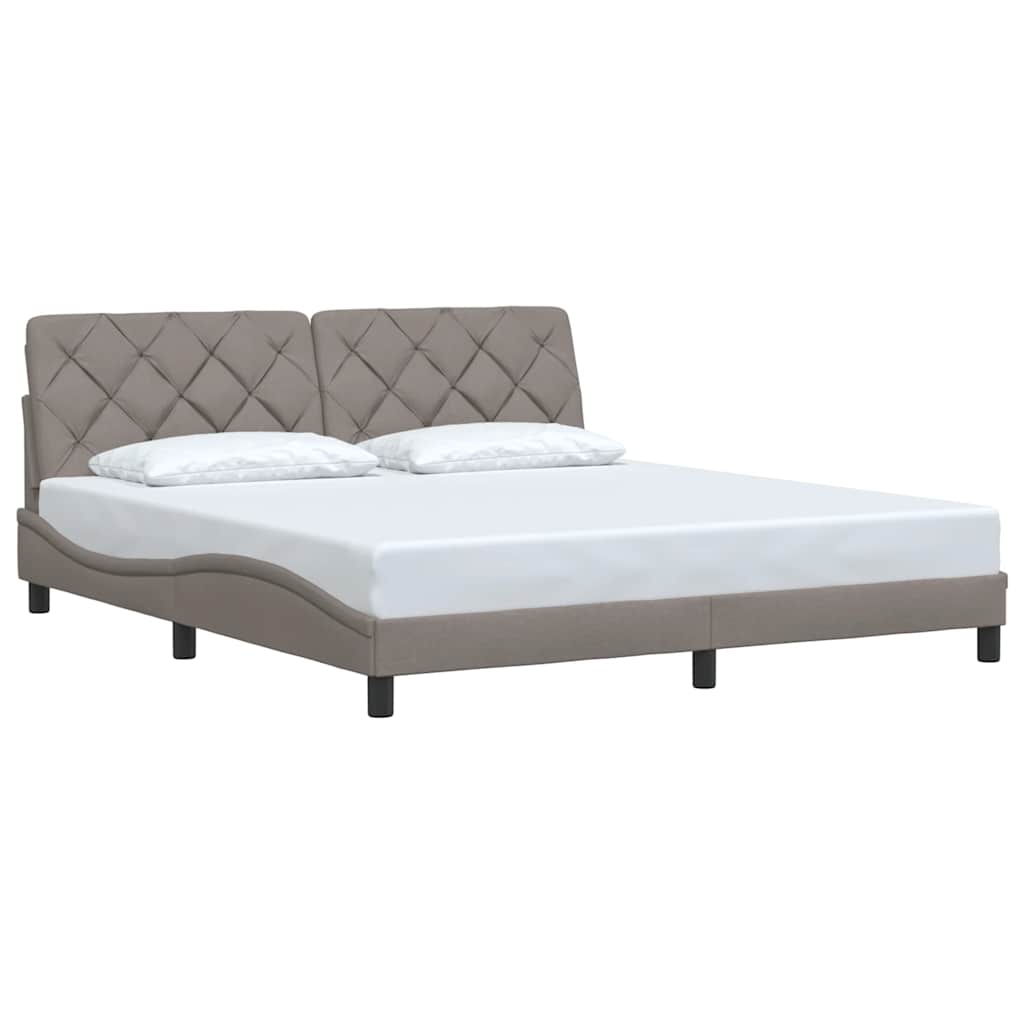 vidaXL Rama łóżka bez materaca, taupe, 180x200 cm, obita tkaniną