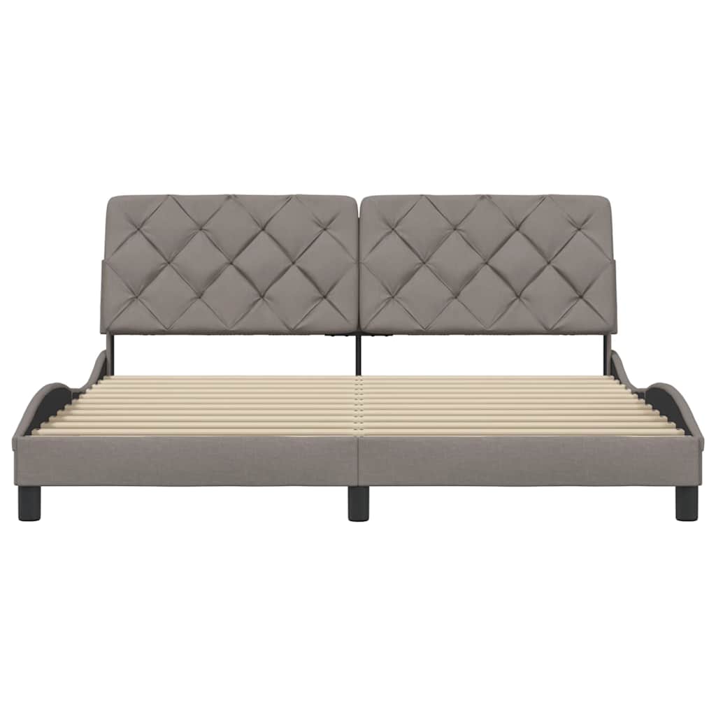vidaXL Rama łóżka bez materaca, taupe, 180x200 cm, obita tkaniną