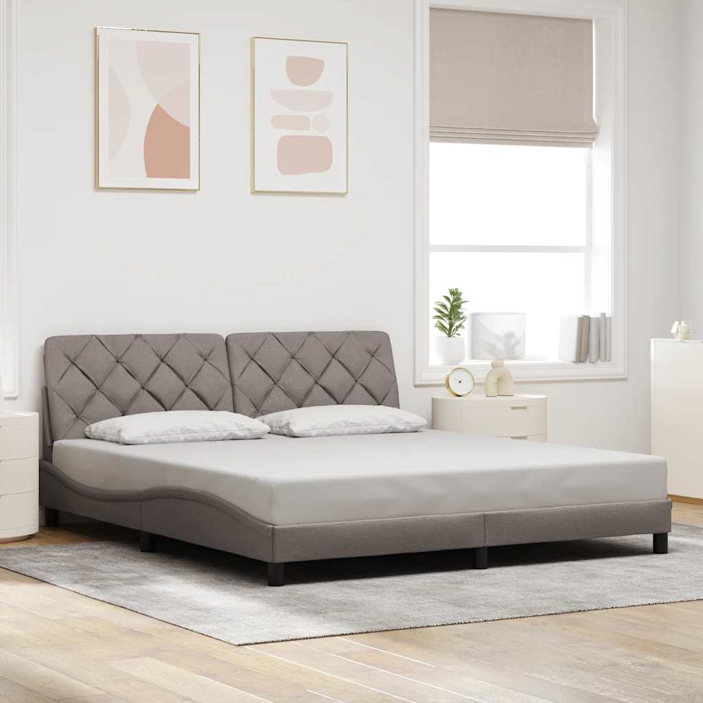 vidaXL Rama łóżka bez materaca, taupe, 180x200 cm, obita tkaniną