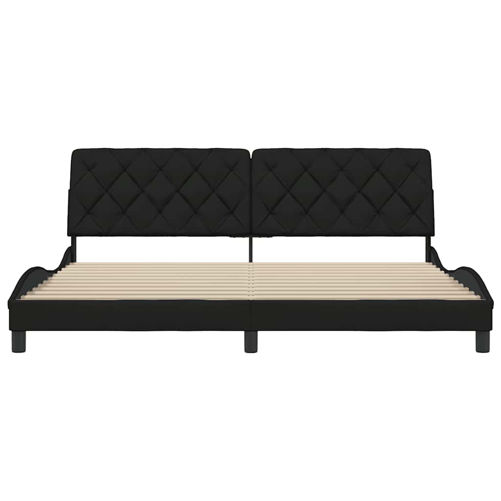 vidaXL Rama łóżka bez materaca, czarna, 200x200 cm, obita tkaniną