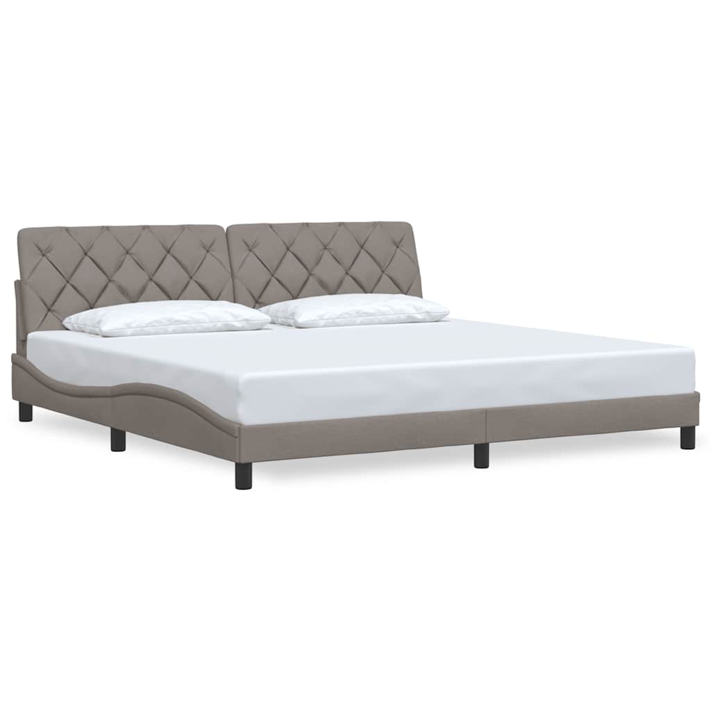 vidaXL Rama łóżka bez materaca, taupe, 200x200 cm, obita tkaniną