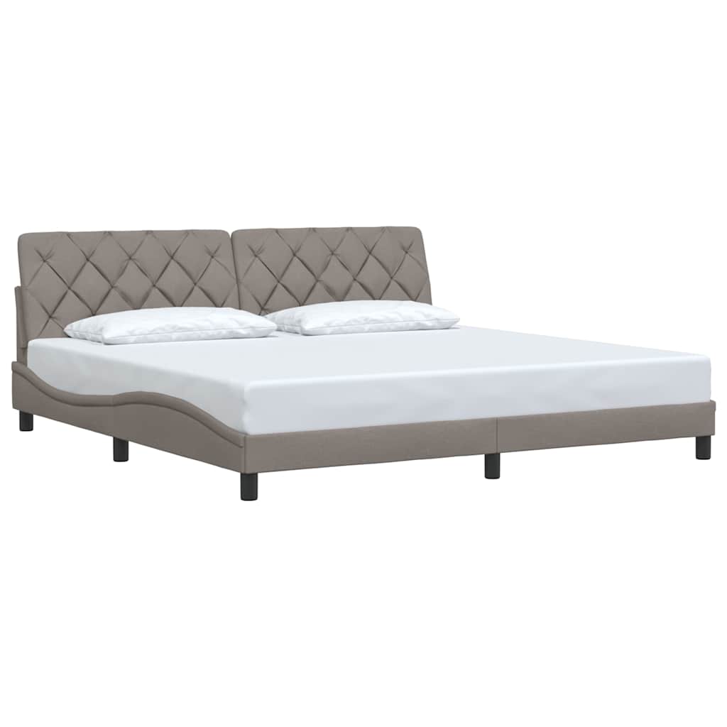 vidaXL Rama łóżka bez materaca, taupe, 200x200 cm, obita tkaniną