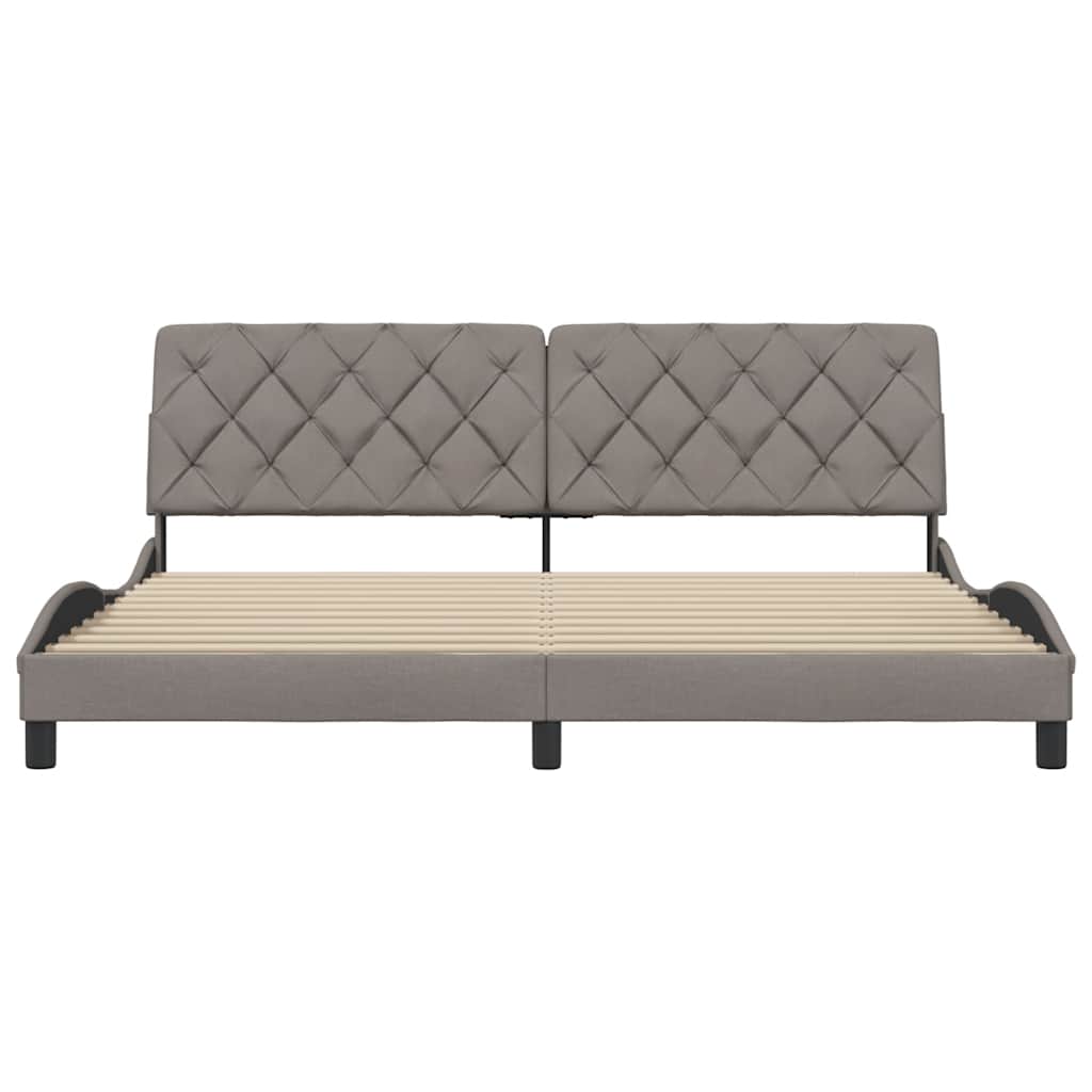 vidaXL Rama łóżka bez materaca, taupe, 200x200 cm, obita tkaniną