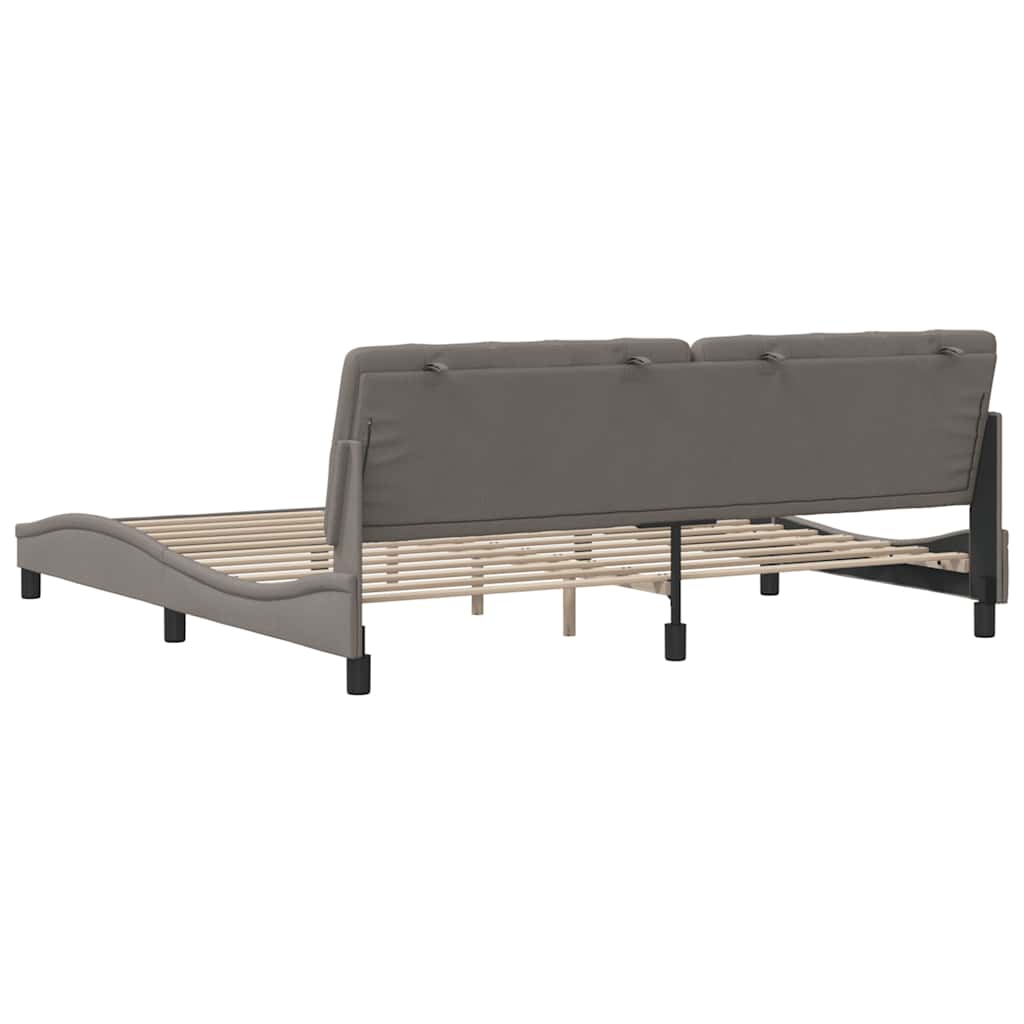 vidaXL Rama łóżka bez materaca, taupe, 200x200 cm, obita tkaniną