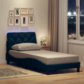 vidaXL Rama łóżka z LED bez materaca Niebieski 90x190 cm Tkanina