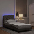 vidaXL Rama łóżka z LED bez materaca Taupe 90x200 cm Tkanina