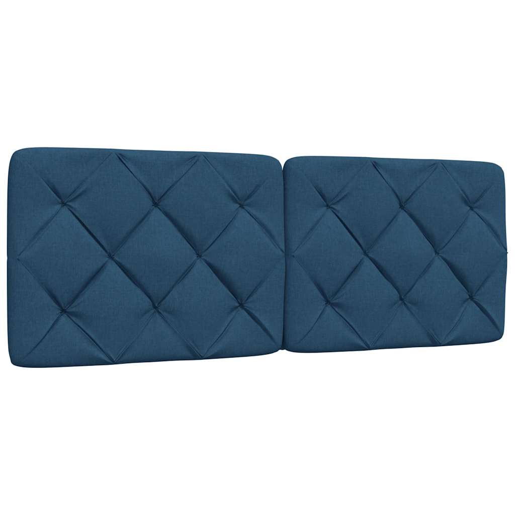 vidaXL Rama łóżka z LED bez materaca Niebieski 140x190 cm Tkanina