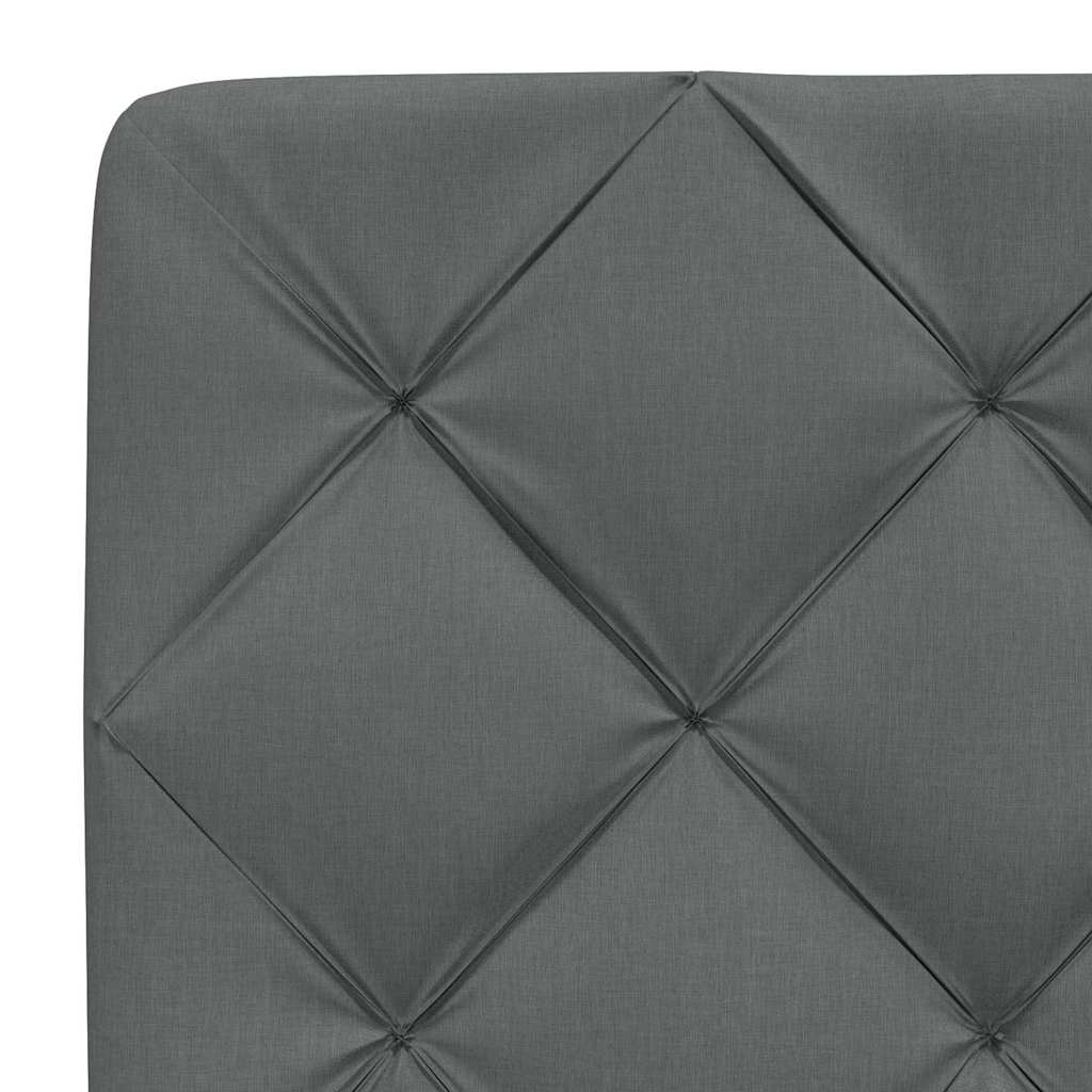 vidaXL Rama łóżka z LED bez materaca Ciemnoszara 140x200 cm Tkanina