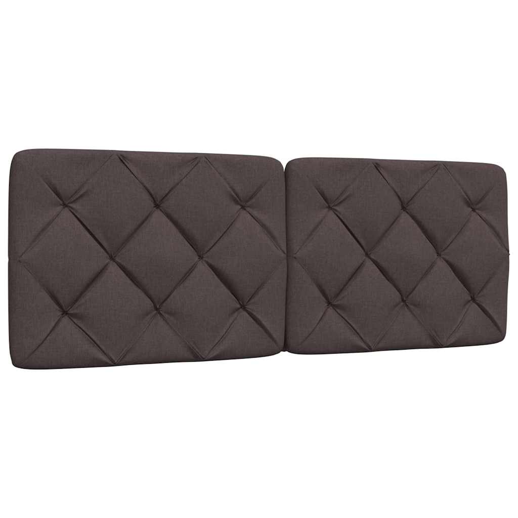 vidaXL Rama łóżka z LED bez materaca Ciemny brąz 140x200 cm Tkanina
