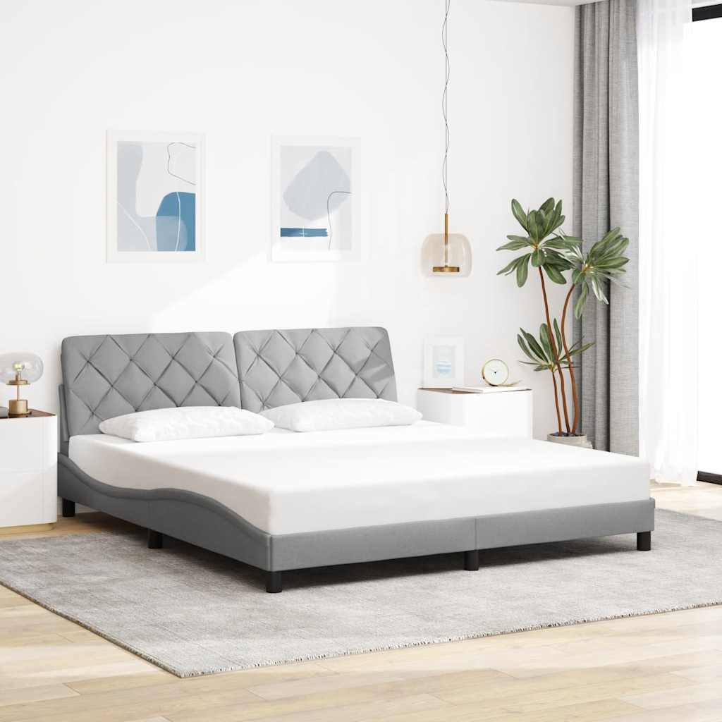vidaXL Rama łóżka z LED bez materaca Jasnoszary 180x200cm