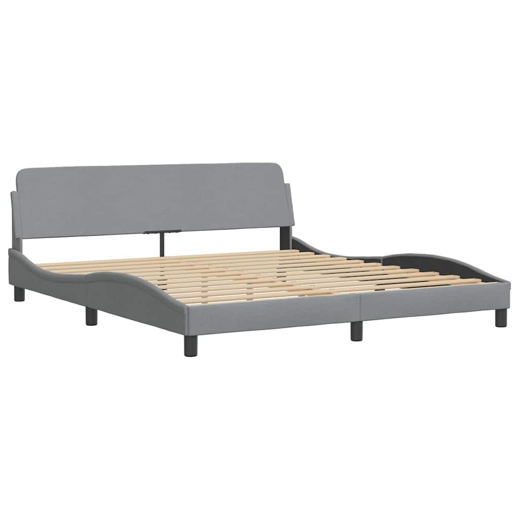 vidaXL Rama łóżka z LED bez materaca Jasnoszary 180x200cm