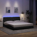 vidaXL Rama łóżka z LED bez materaca Ciemnoszara 180x200 cm Tkanina