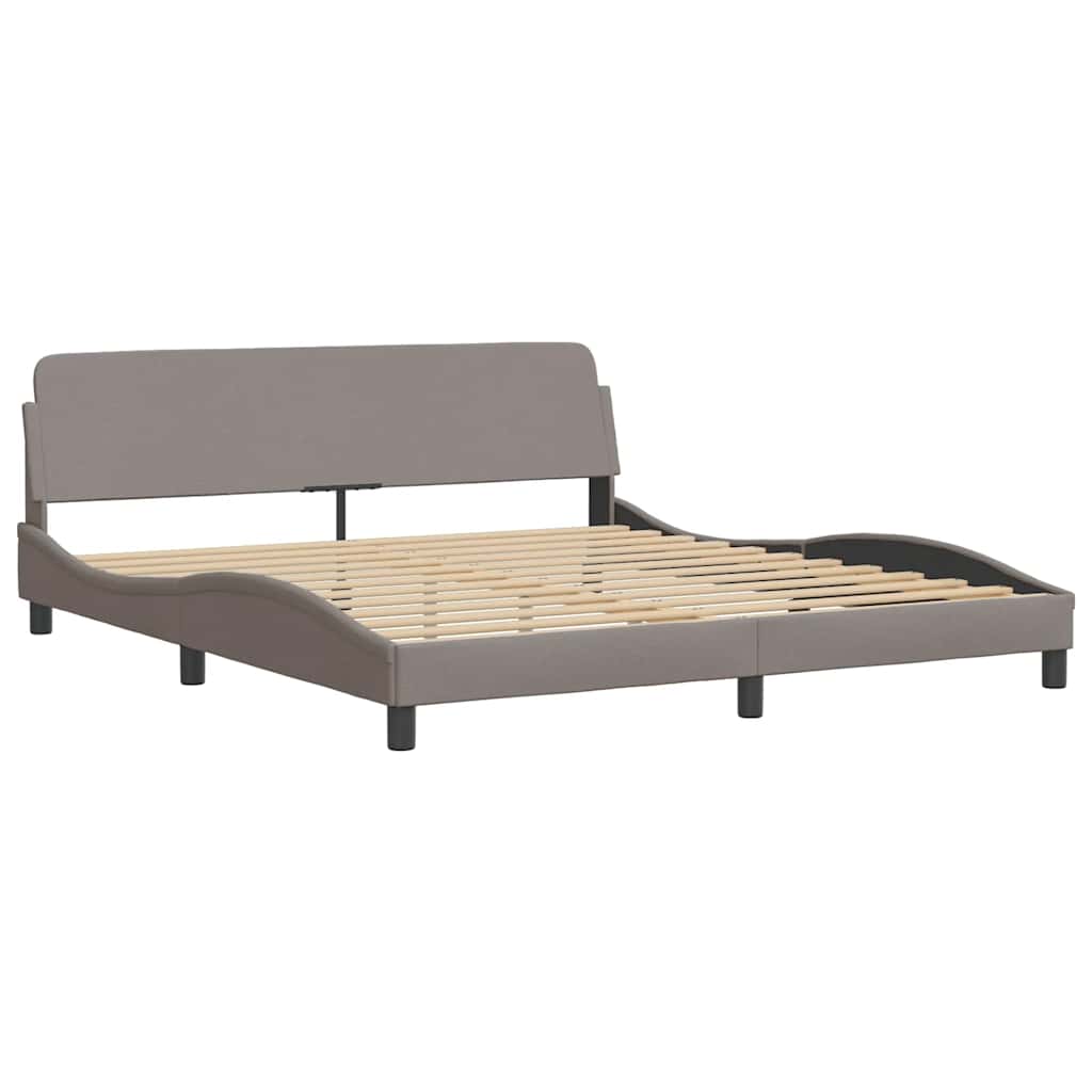 vidaXL Rama łóżka z LED bez materaca Taupe 180x200 cm Tkanina