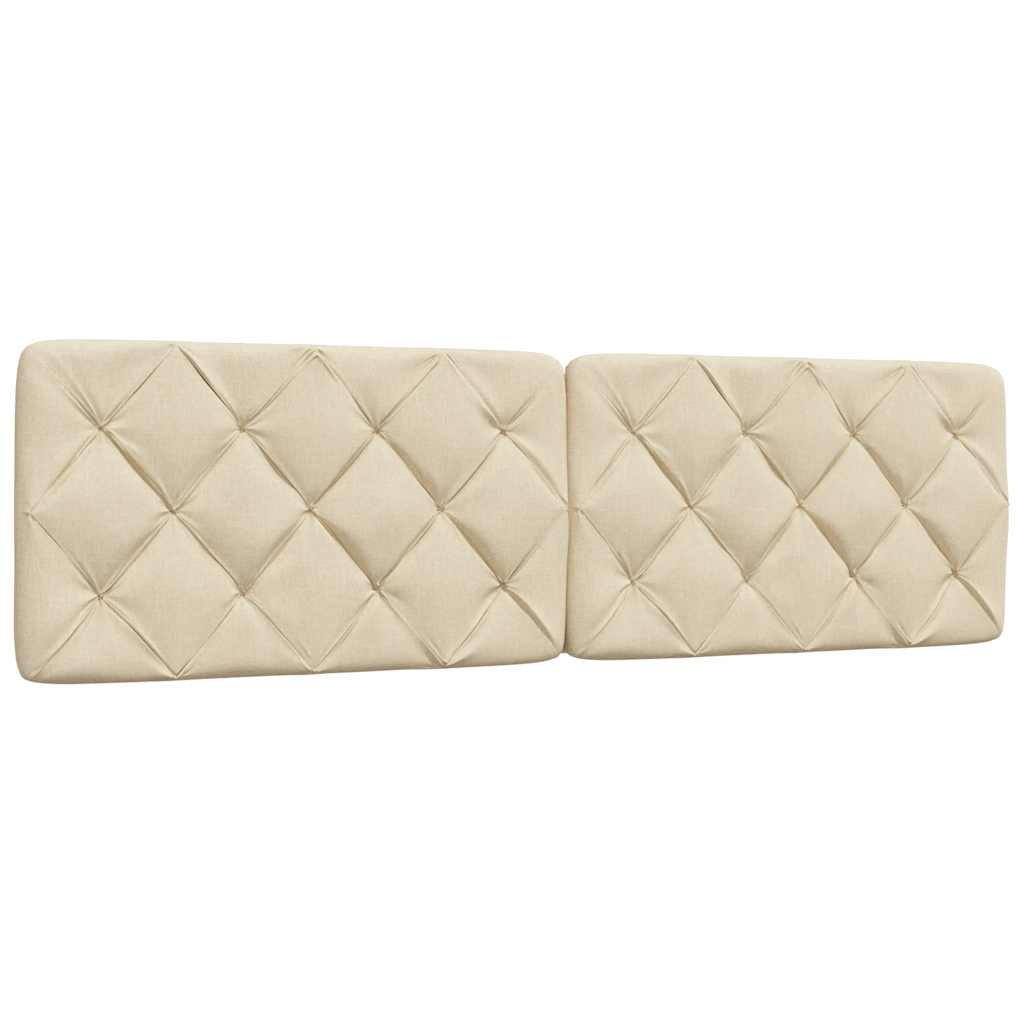 vidaXL Rama łóżka z LED bez materaca Kremowa 180x200 cm Tkanina