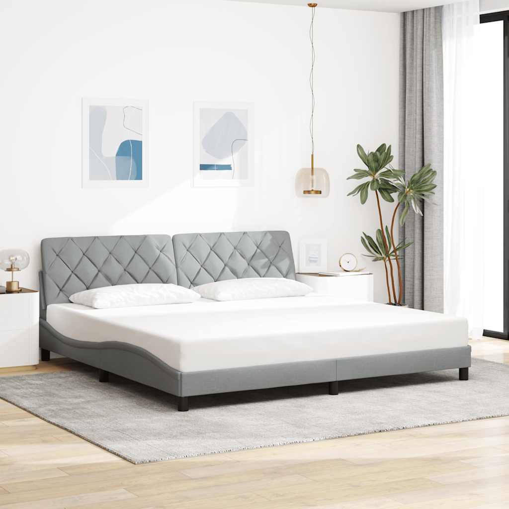vidaXL Rama łóżka z LED bez materaca Jasnoszary 200x200cm