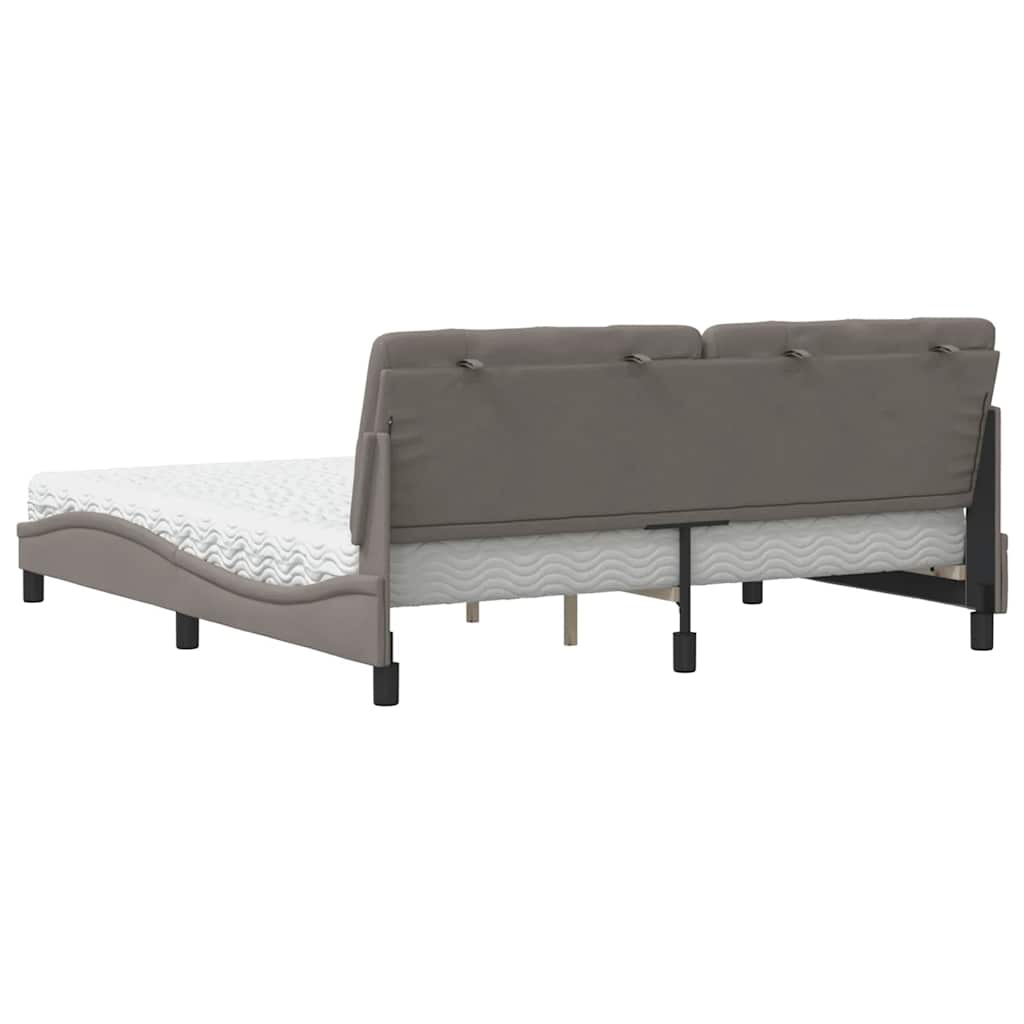 vidaXL Łóżko z materacem, taupe, 180x200 cm, tkanina