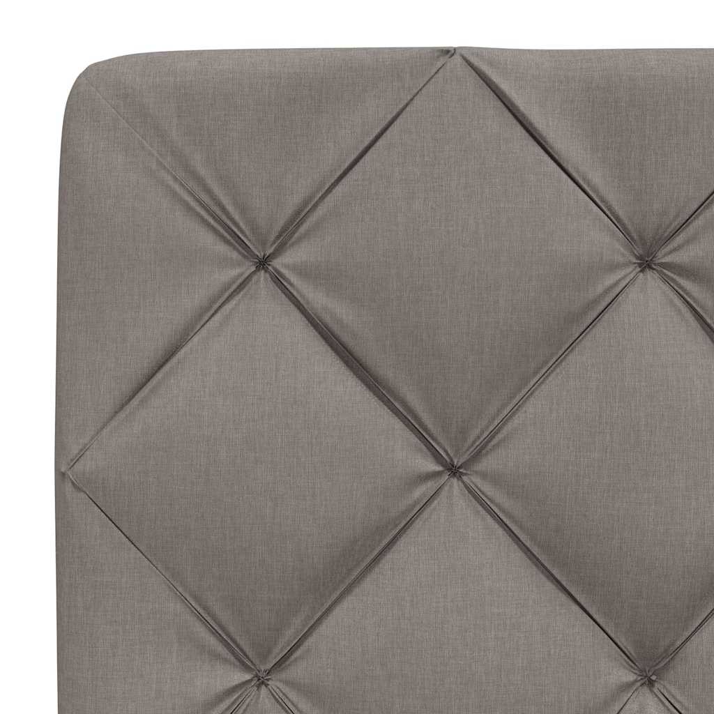 vidaXL Łóżko z materacem, taupe, 200x200 cm, obite tkaniną