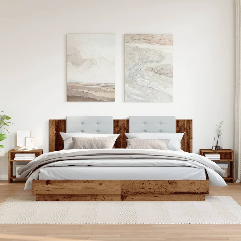 vidaXL Szafki nocne, 2 szt., stare drewno, 40x30x40 cm