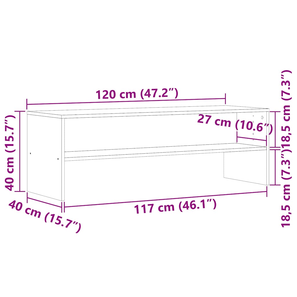 vidaXL Szafka pod TV, stare drewno, 120x40x40 cm
